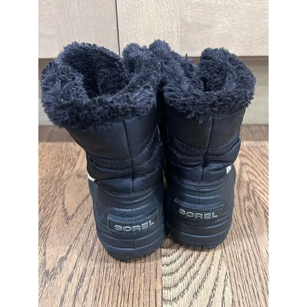 Sorel Kids Snow Commander Polar Bear Winter Boots Black Toddler Sz 7 Waterproof